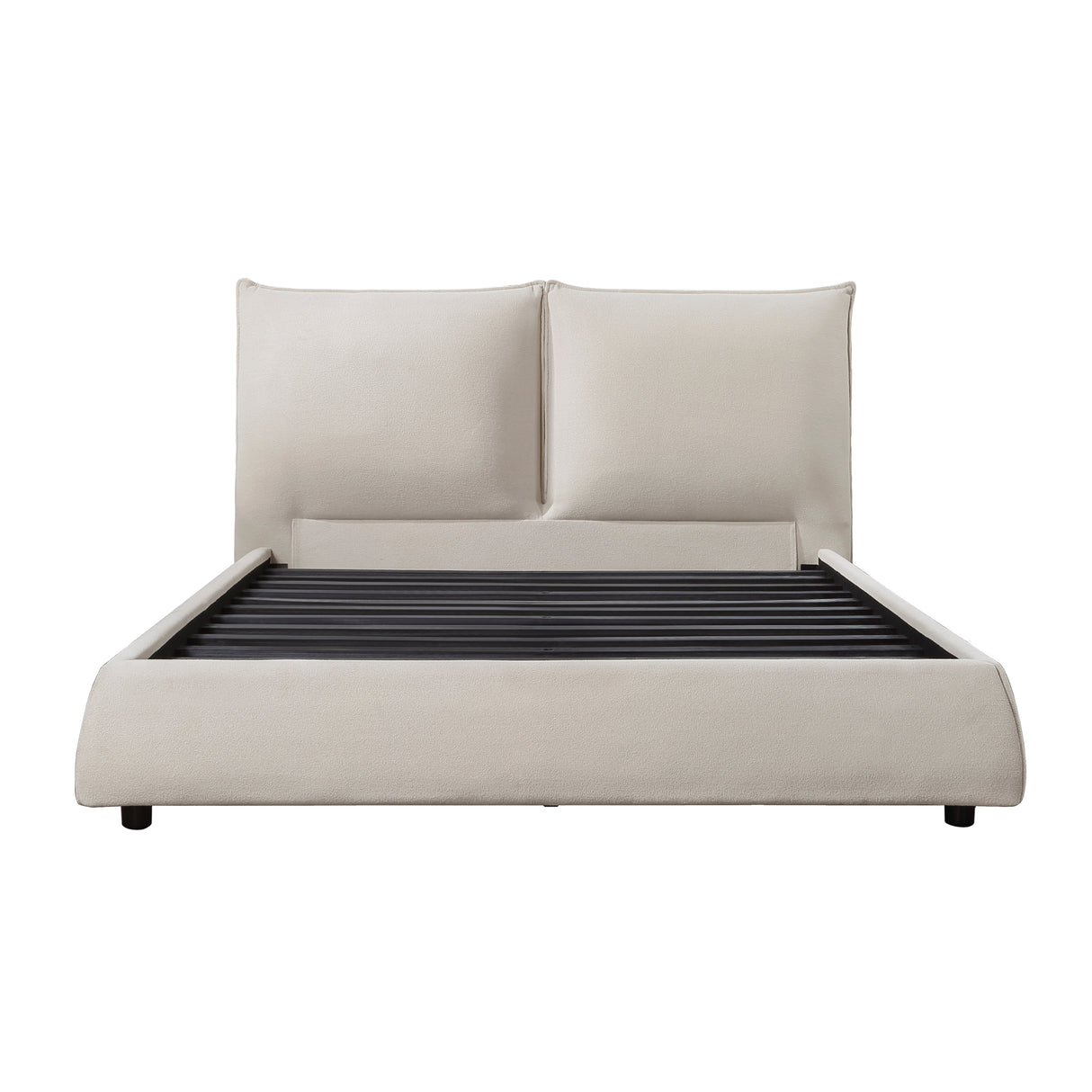 Linna Beige Full Upholstered Platform Bed from Homelegance - Luna Furniture