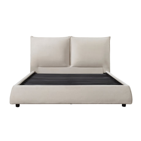 Linna Beige Full Upholstered Platform Bed from Homelegance - Luna Furniture