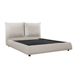 Linna Beige King Upholstered Platform Bed from Homelegance - Luna Furniture
