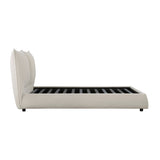 Linna Beige King Upholstered Platform Bed from Homelegance - Luna Furniture