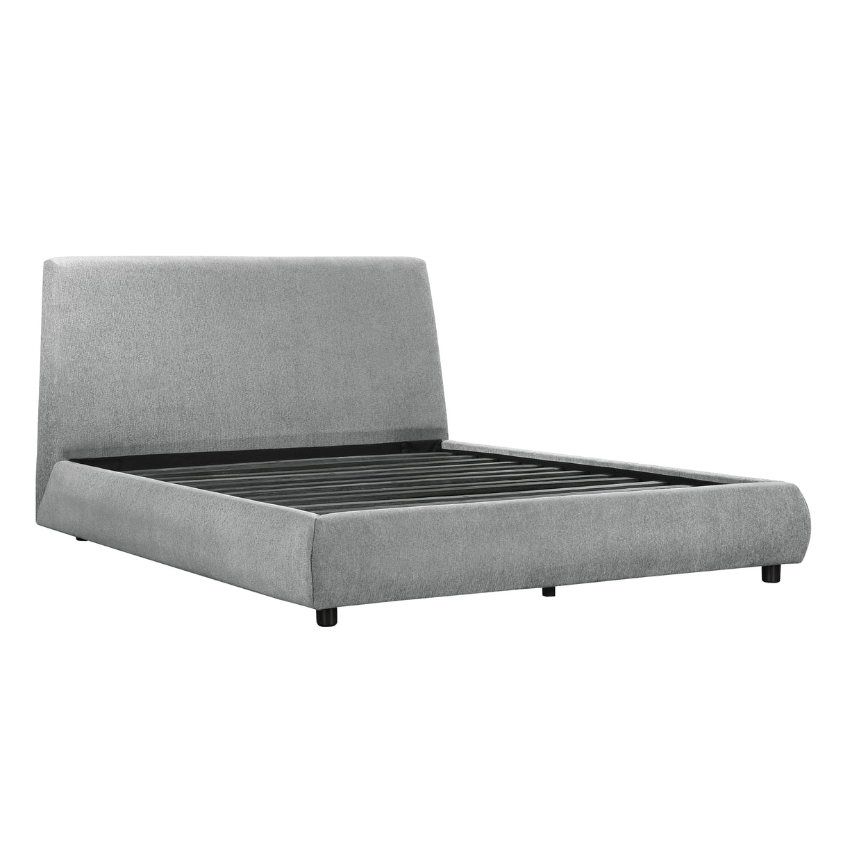 Alford Gray Queen Upholstered Platform Bed from Homelegance - Luna Furniture