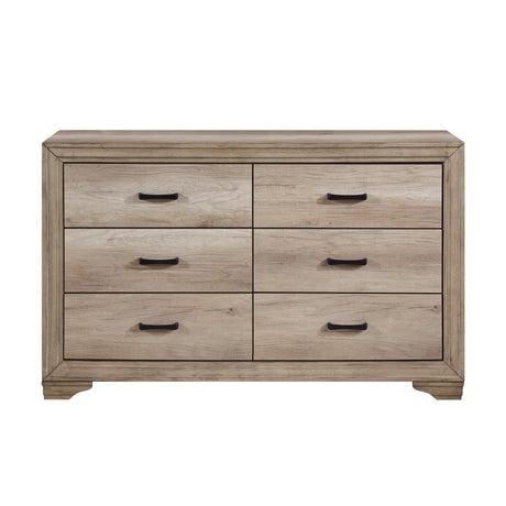 Lonan Natural 4-Piece Bedroom Set (Queen Bed, Nightstand, Dresser, Mirror) from Homelegance - Luna Furniture