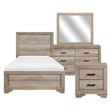 Lonan Natural 4-Piece Youth Bedroom Set (Twin Bed, Nightstand, Dresser, Mirror) from Homelegance - Luna Furniture