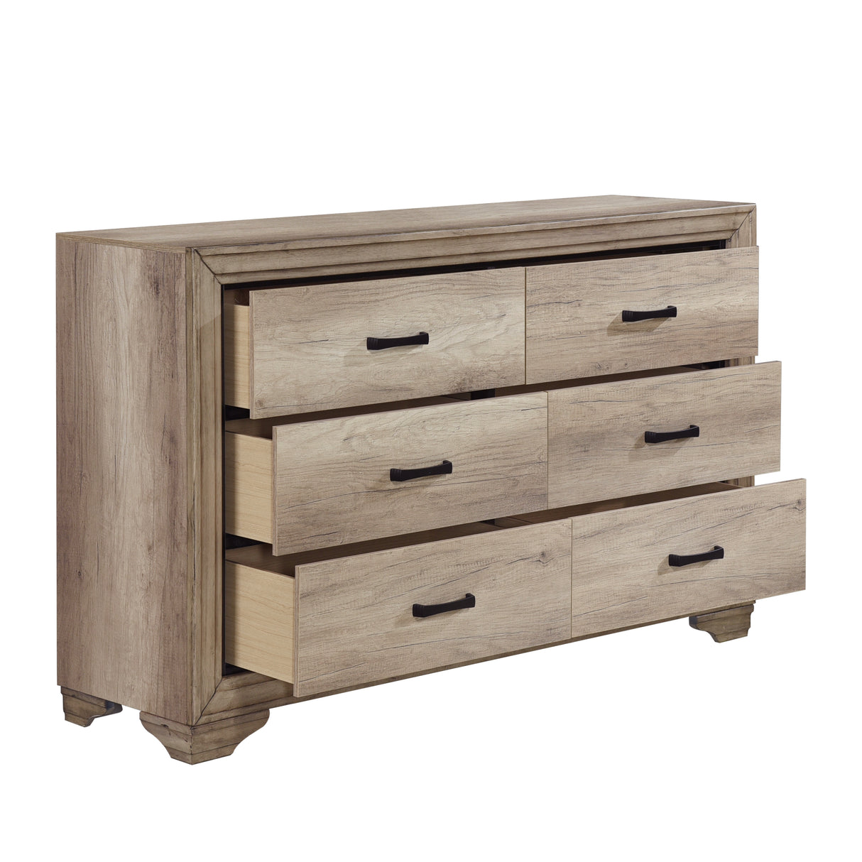Lonan Natural 4-Piece Youth Bedroom Set (Twin Bed, Nightstand, Dresser, Mirror) from Homelegance - Luna Furniture