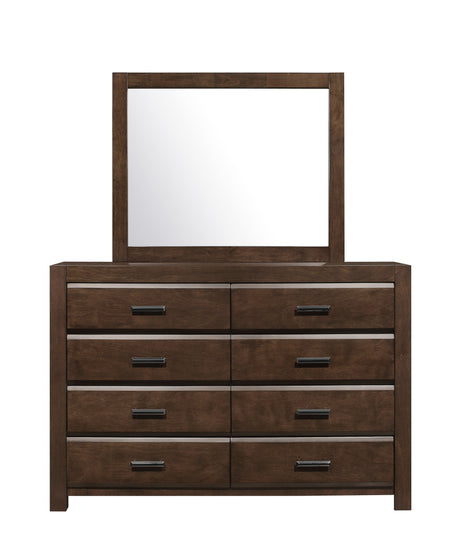 Erwan Espresso 4-Piece Bedroom Set (Queen Bed, Nightstand, Dresser, Mirror) from Homelegance - Luna Furniture