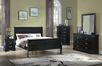 Louis Philip Black Sleigh Bedroom Set - Luna Furniture