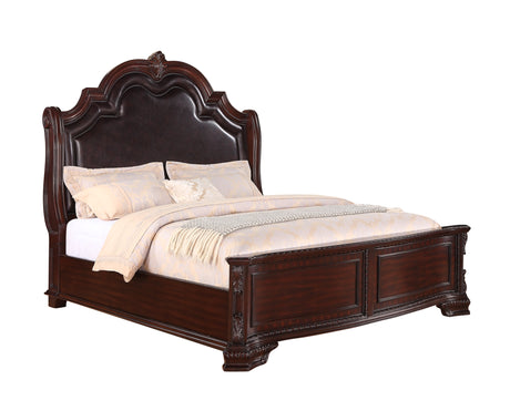 Sheffield Dark Cherry King Panel Bed - Luna Furniture