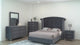 Lucinda Velvet Dark Gray Upholstered Panel Bedroom Set