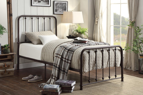 Larkspur Antique Bronze Twin Metal Platform Bed from Homelegance - Luna Furniture