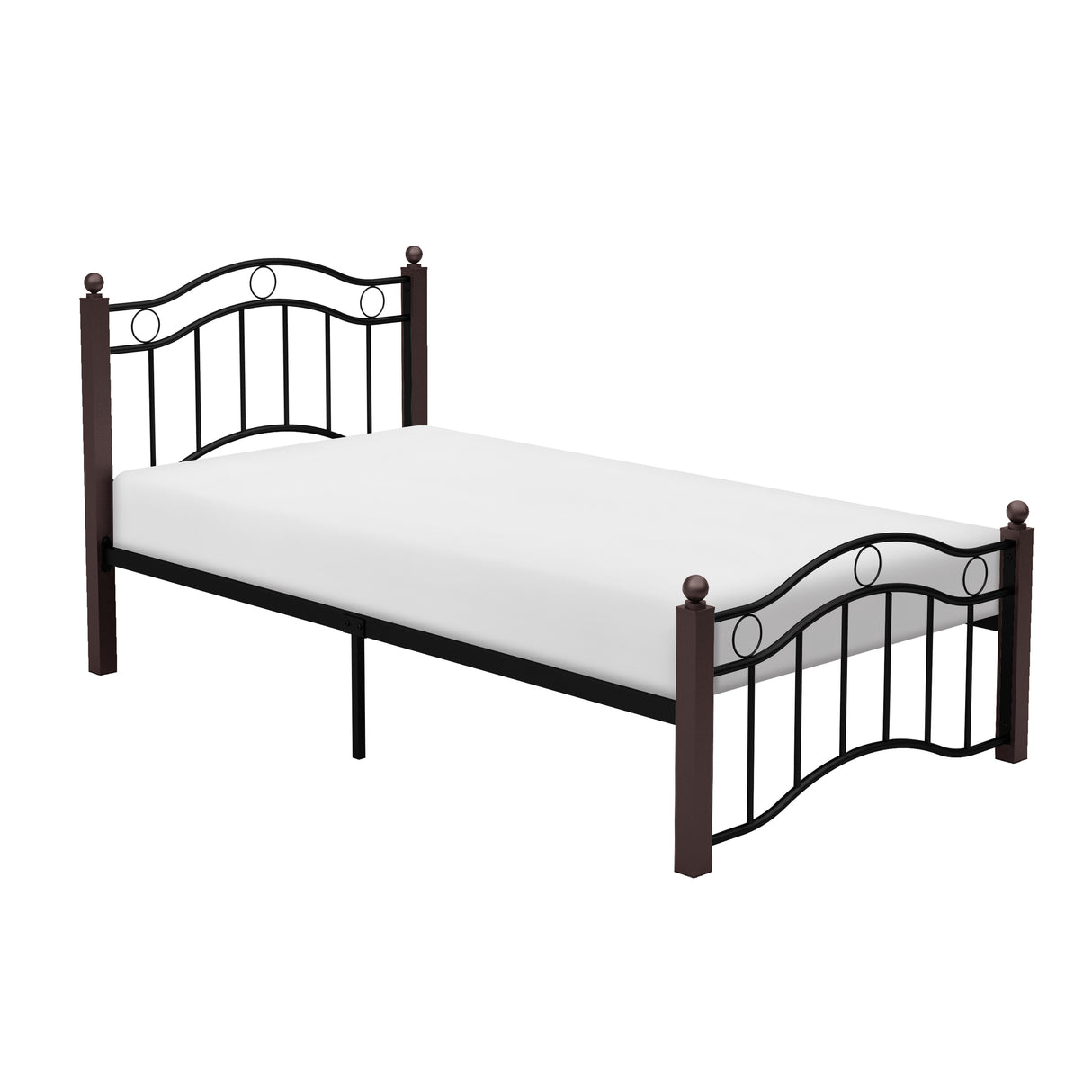 Averny Black/Brown Twin Metal Platfom Bed - Luna Furniture