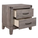 Woodrow Brownish Gray 4-Piece Bedroom Set (Queen Bed, Nightstand, Dresser, Mirror) from Homelegance - Luna Furniture