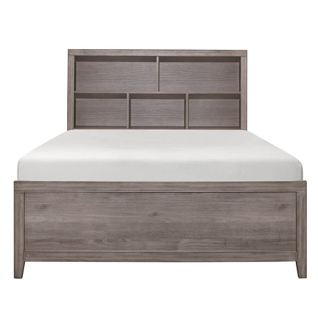 Woodrow Brownish Gray 4-Piece Bedroom Set (Queen Bed, Nightstand, Dresser, Mirror) from Homelegance - Luna Furniture