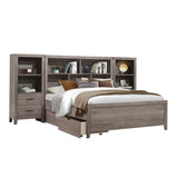 Woodrow Brownish Gray 4pc Set Queen Wall Bed with Toy Boxes (QB+2PNS+QT) from Homelegance - Luna Furniture