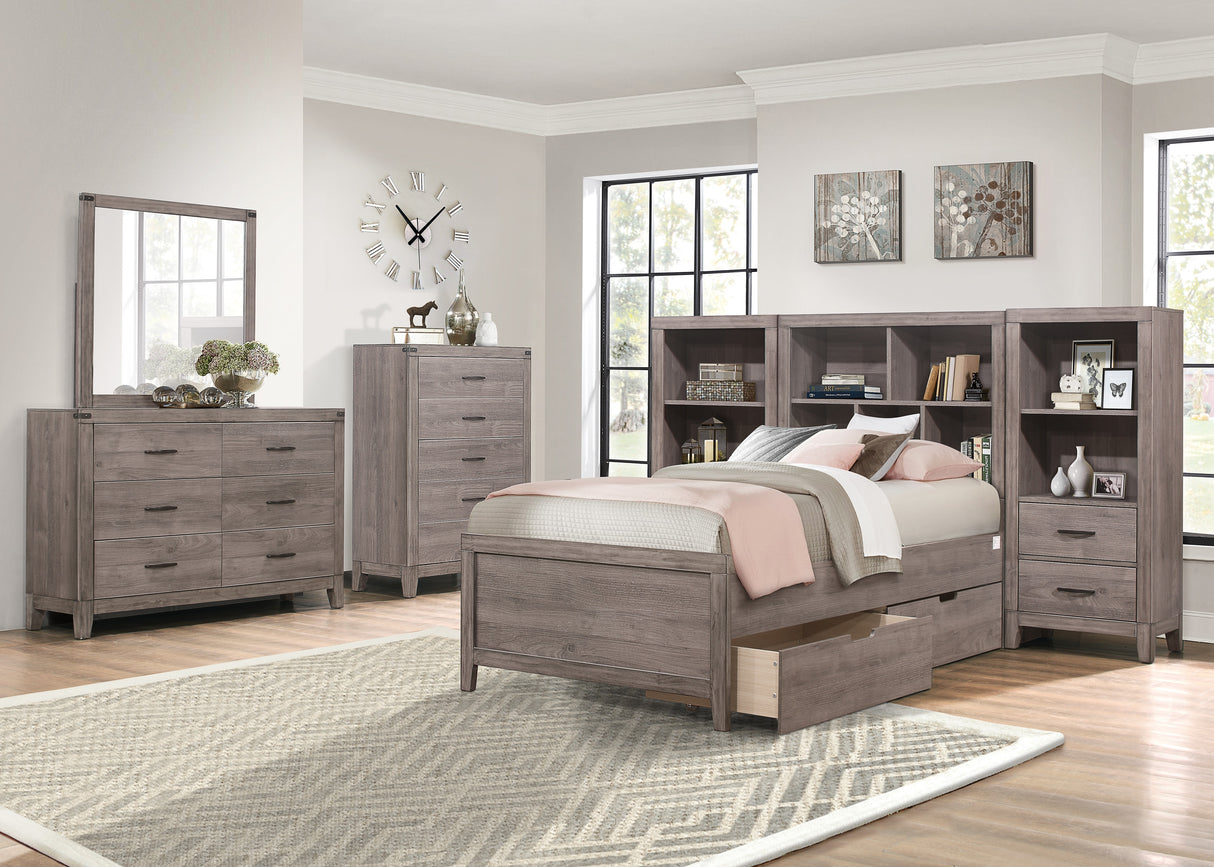Woodrow Brownish Gray Twin Platform Bed from Homelegance - Luna Furniture
