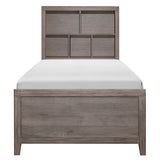 Woodrow Brownish Gray 4-Piece Twin Bedroom Set (Twin Bed, Nightstand, Dresser, Mirror) from Homelegance - Luna Furniture