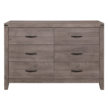 Woodrow Brownish Gray 4-Piece Twin Bedroom Set (Twin Bed, Nightstand, Dresser, Mirror) from Homelegance - Luna Furniture