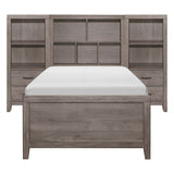Woodrow Brownish Gray 4pc Set Twin Wall Bed with Toy Boxes (TB+2PNS+TFT) from Homelegance - Luna Furniture