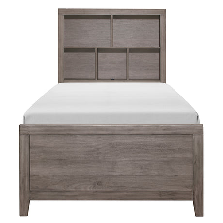 Woodrow Brownish Gray 4pc Set Twin Wall Bed with Toy Boxes (TB+2PNS+TFT) from Homelegance - Luna Furniture