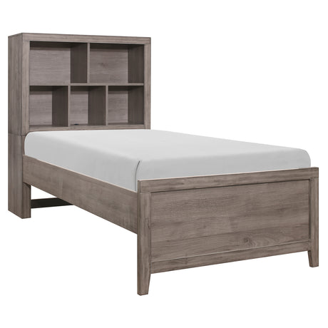 Woodrow Brownish Gray 4pc Set Twin Wall Bed with Toy Boxes (TB+2PNS+TFT) from Homelegance - Luna Furniture
