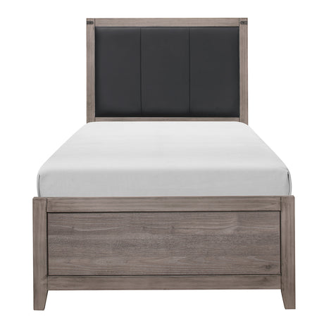 Woodrow Brownish Gray 4-Piece Youth Bedroom Set (Twin Bed, Nightstand, Dresser, Mirror) from Homelegance - Luna Furniture