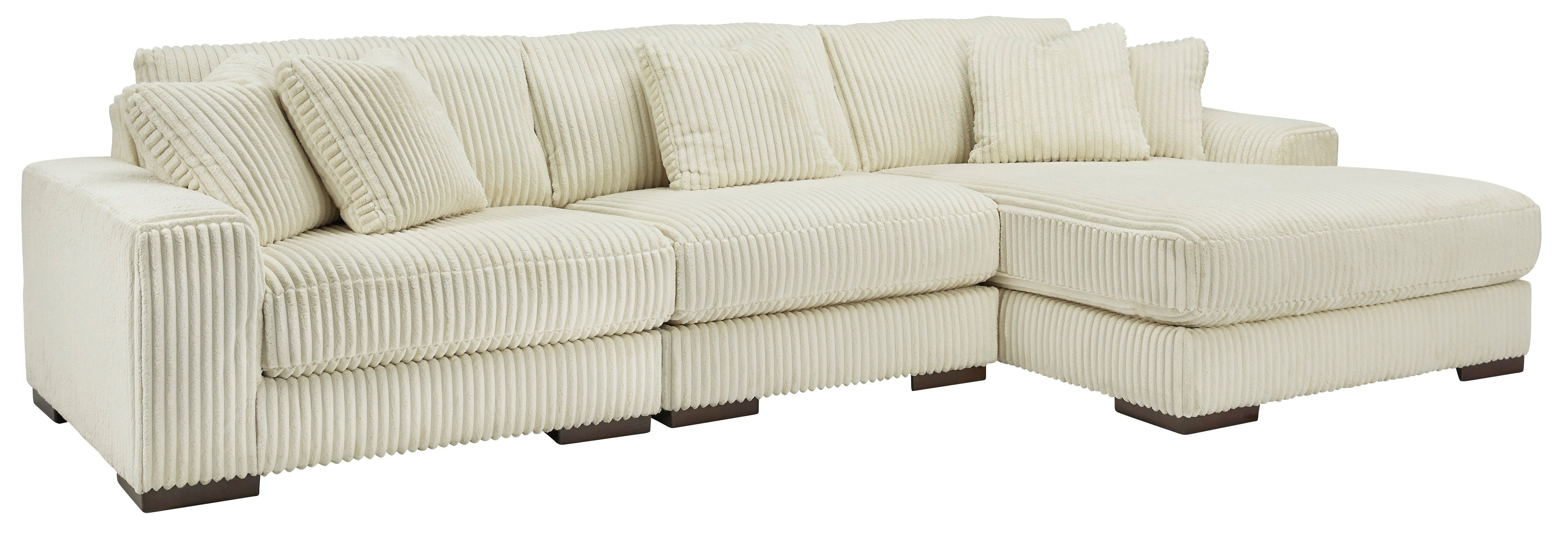 Lindyn Ivory 3-Piece RAF Chaise Sectional – Luna Furniture