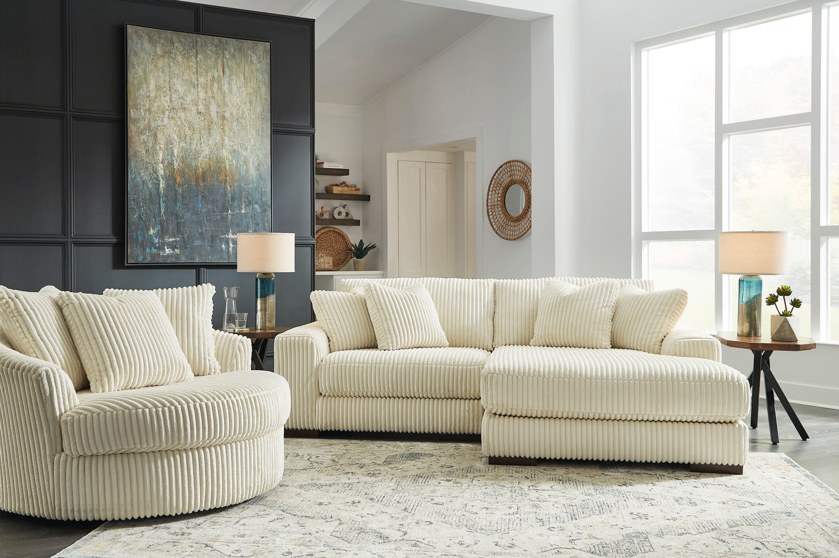Lindyn Ivory 2-Piece RAF Chaise Sectional from Ashley - Luna Furniture