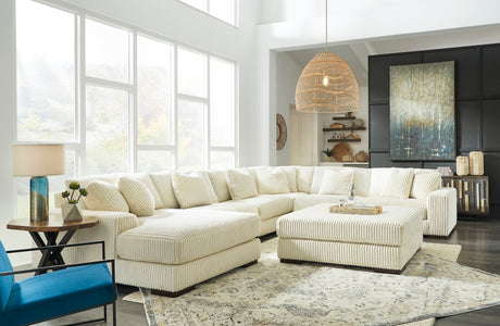Lindyn Ivory 6-Piece LAF Chaise Sectional
