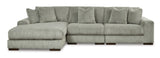 Lindyn Fog 3-Piece LAF Chaise Sectional from Ashley - Luna Furniture