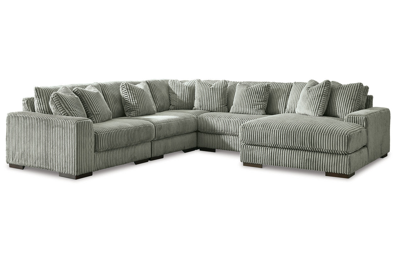 Lindyn Fog 5-Piece RAF Chaise Sectional – Luna Furniture