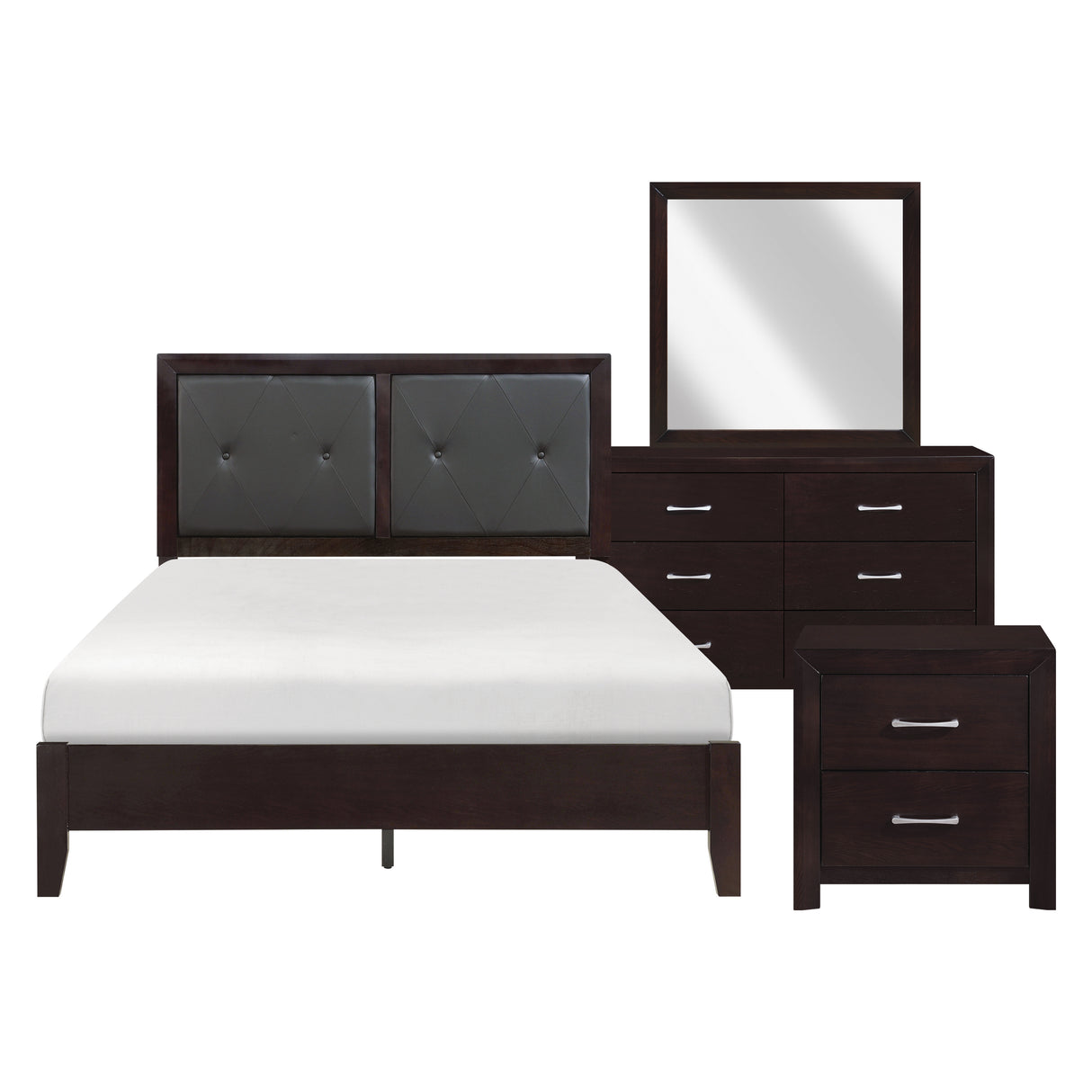 Edina Espresso Upholstered Panel Bedroom Set from Homelegance - Luna Furniture