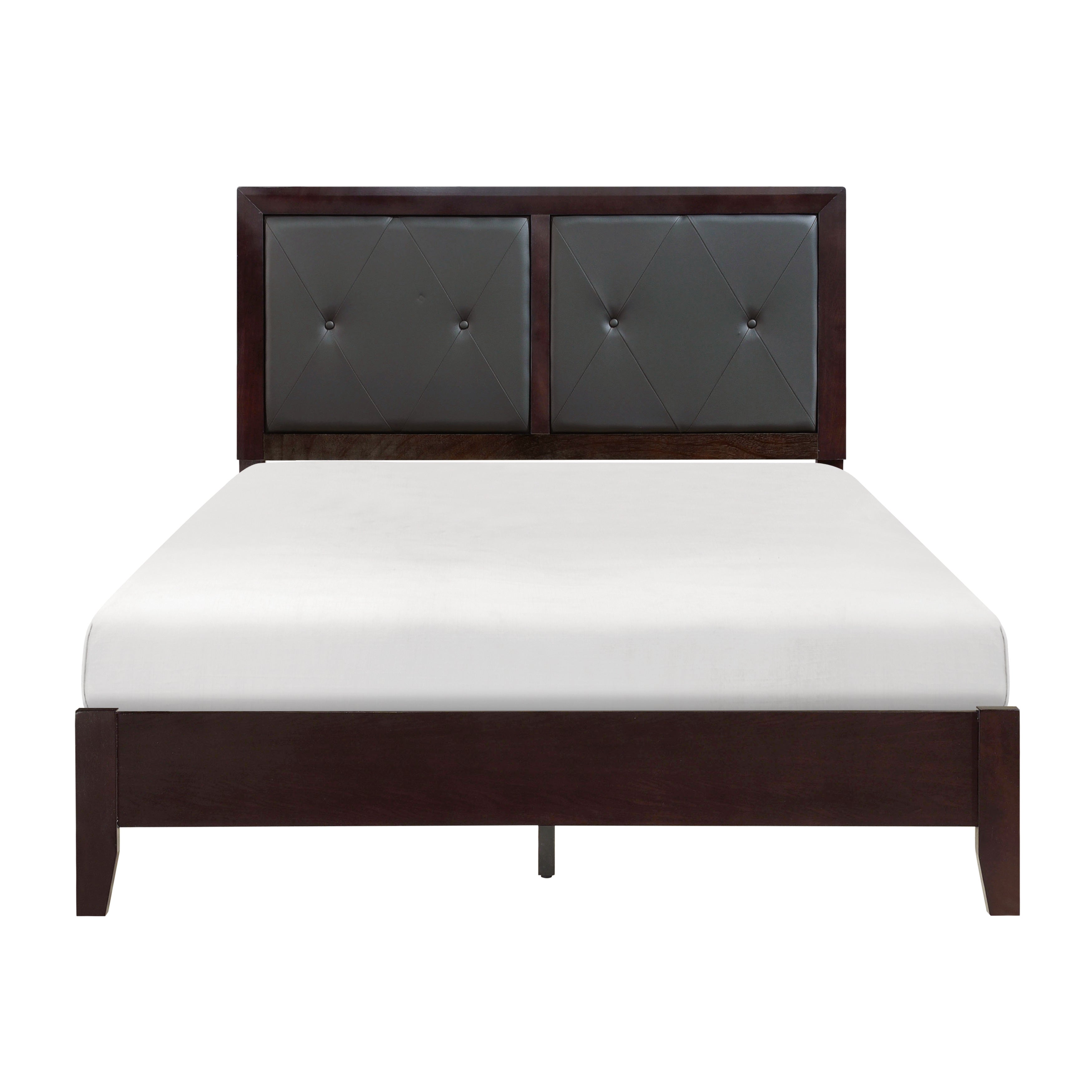 Edina Espresso Queen Upholstered Panel Bed from Homelegance - Luna Furniture