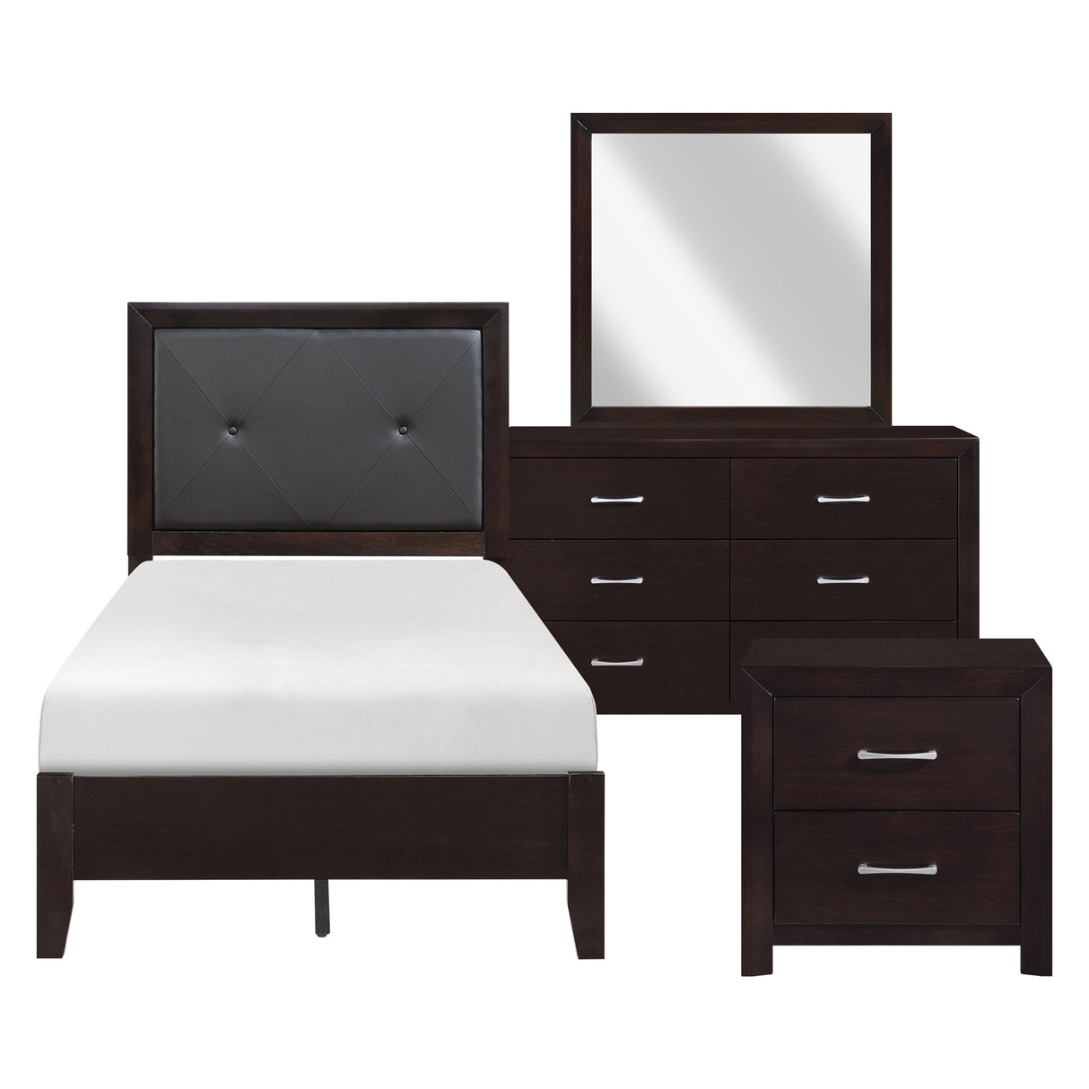 Edina Espresso Upholstered Youth Bedroom Set from Homelegance - Luna Furniture