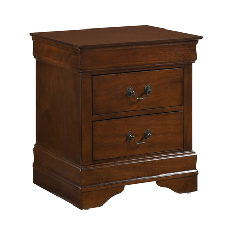 Mayville Brown Cherry 4-Piece Bedroom Set (Queen Bed, Nightstand, Dresser, Mirror) from Homelegance - Luna Furniture