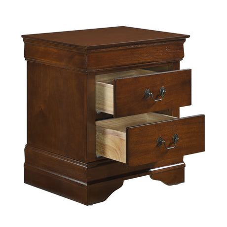 Mayville Brown Cherry 4-Piece Bedroom Set (Queen Bed, Nightstand, Dresser, Mirror) from Homelegance - Luna Furniture