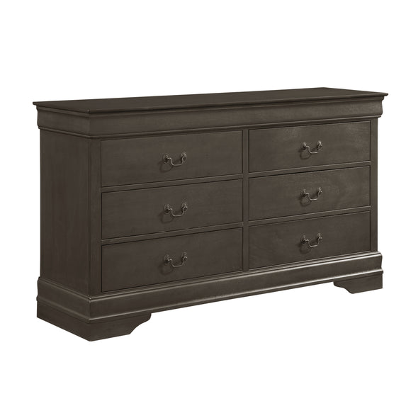 Louis Philip Stained Gray Sleigh Bedroom Set - Luna Furniture