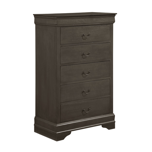 Louis Philip Stained Gray Sleigh Bedroom Set - Luna Furniture