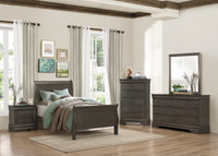 Louis Philip Stained Gray Youth Sleigh Bedroom Set - Luna Furniture