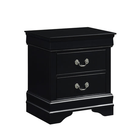 Mayville Black 4-Piece Bedroom Set (Queen Bed, Nightstand, Dresser, Mirror) from Homelegance - Luna Furniture