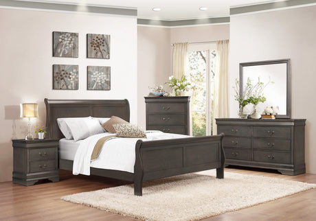 Mayville Stained Gray Eastern King Bed from Homelegance - Luna Furniture