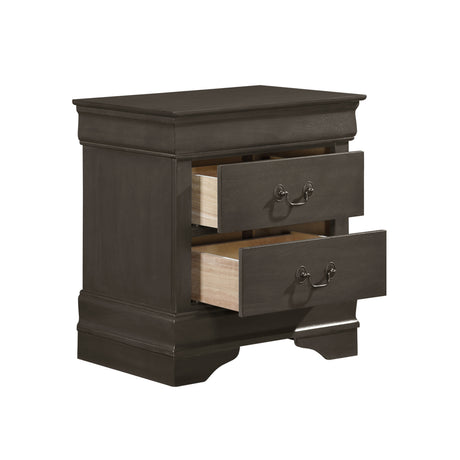 Mayville Stained Gray 4-Piece Bedroom Set (Queen Bed, Nightstand, Dresser, Mirror) from Homelegance - Luna Furniture