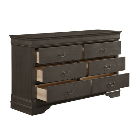 Mayville Stained Gray 4-Piece Bedroom Set (Queen Bed, Nightstand, Dresser, Mirror) from Homelegance - Luna Furniture