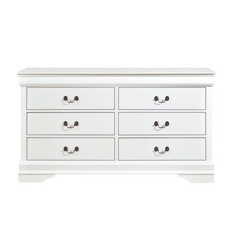 Mayville White 4-Piece Bedroom Set (Queen Bed, Nightstand, Dresser, Mirror) from Homelegance - Luna Furniture