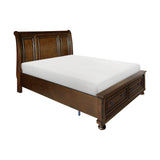 Cumberland Brown Cherry Full Sleigh Platform Bed with Footboard Storage from Homelegance - Luna Furniture