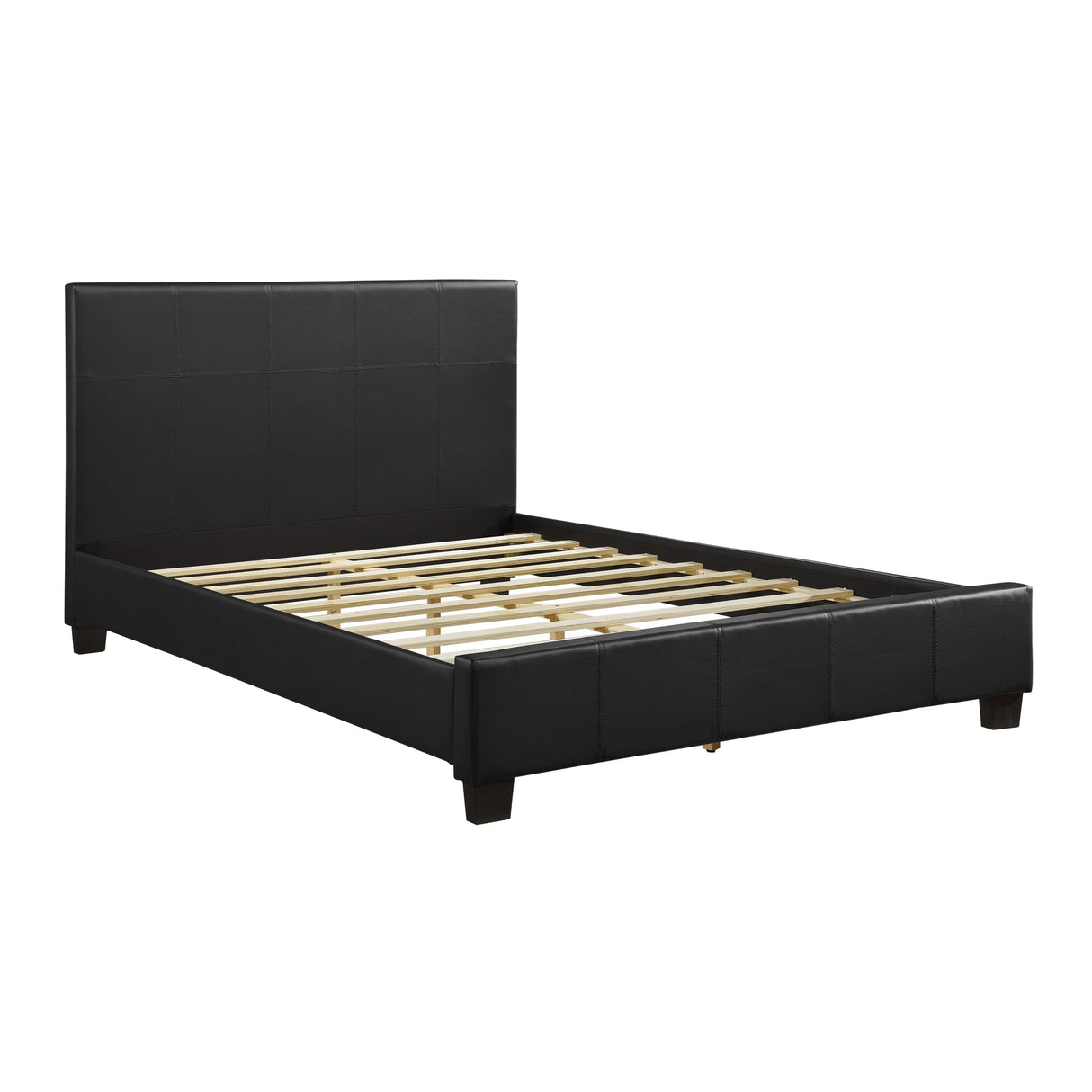 Lorenzi Black 4-Piece Bedroom Set (Queen Bed, Nightstand, Dresser, Mirror) from Homelegance - Luna Furniture