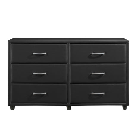 Lorenzi Black 4-Piece Bedroom Set (Queen Bed, Nightstand, Dresser, Mirror) from Homelegance - Luna Furniture