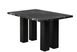 2220 Onyx - (FAUX MARBLE) Counter Height Table + 6 Chair Set - 2220 Onyx - Luna Furniture