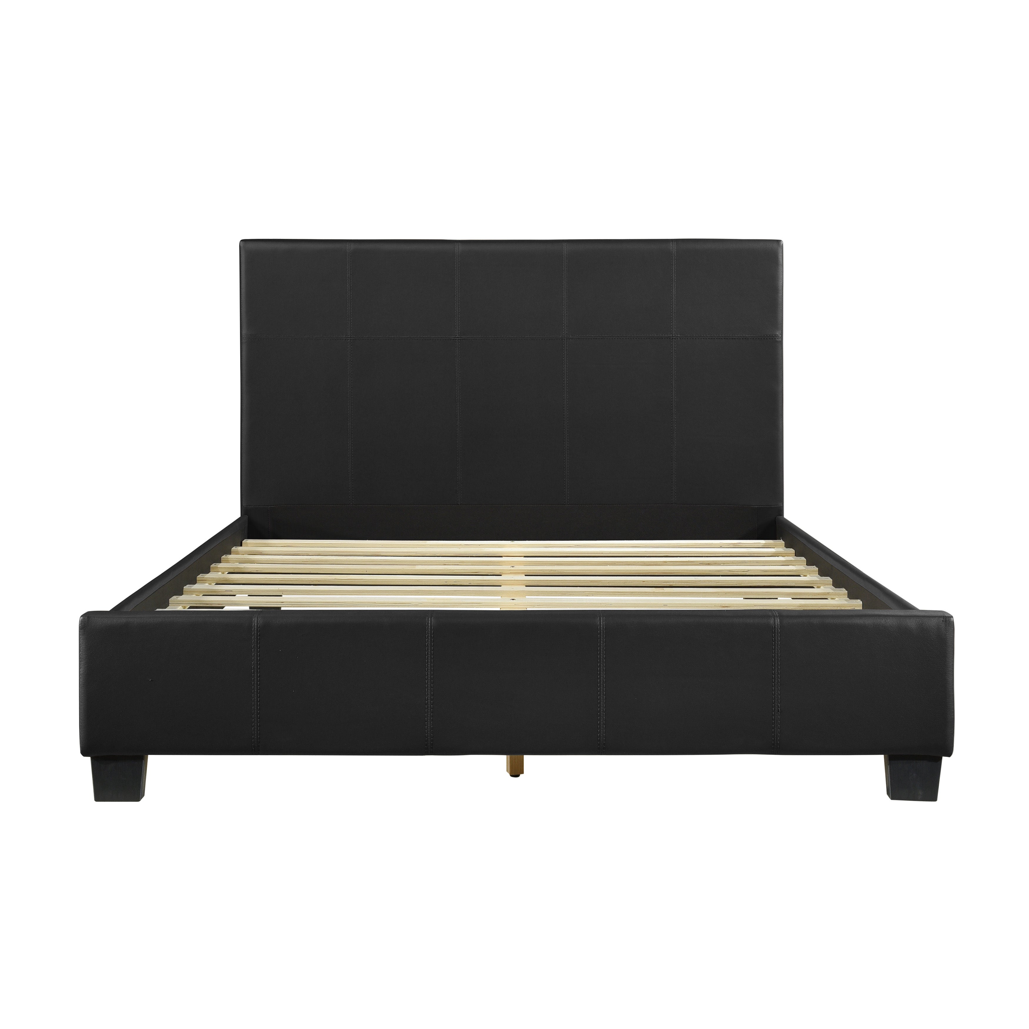 Lorenzi Black Full Upholstered Platform Bed from Homelegance - Luna Furniture