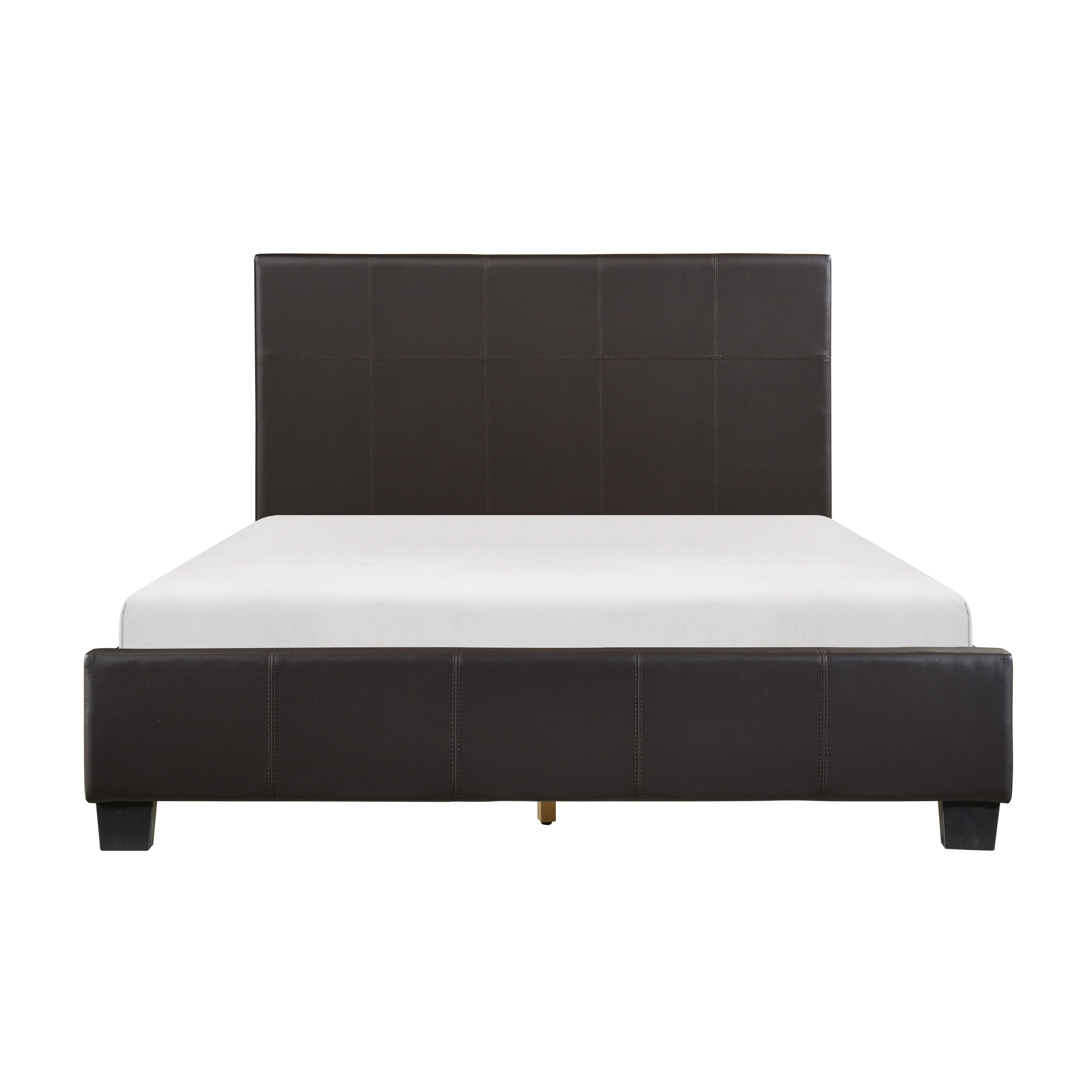 Lorenzi Dark Brown Queen Upholstered Platform Bed from Homelegance - Luna Furniture