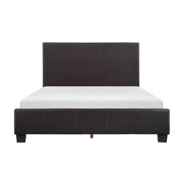 Lorenzi Dark Brown Queen Upholstered Platform Bed