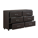 Lorenzi Dark Brown 4-Piece Bedroom Set (Queen Bed, Nightstand, Dresser, Mirror) from Homelegance - Luna Furniture